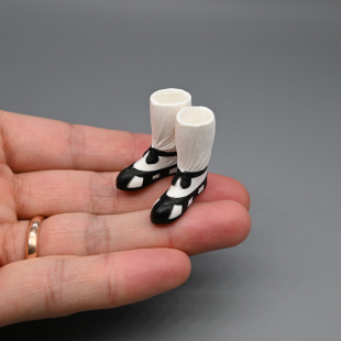 1/12古代兵人配件6寸方大头romankey素体道士鞋武侠僧鞋古装鞋子