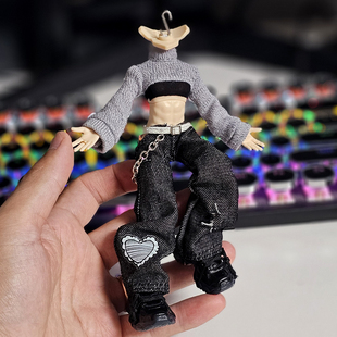 大12分阿巳3娃衣北冥体明月体辣妹紧身上衣bjd素体潮酷阔腿牛仔裤