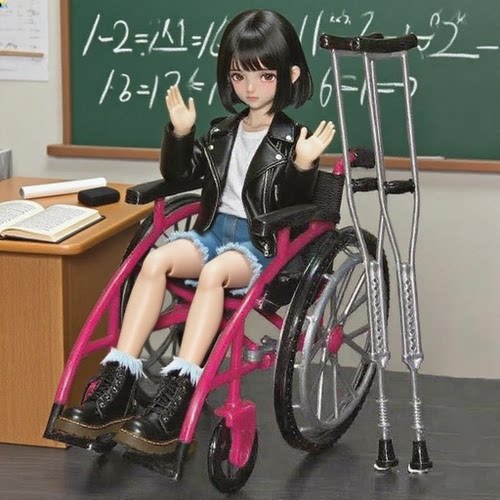 1/6分兵人医院场景配件轮椅模型