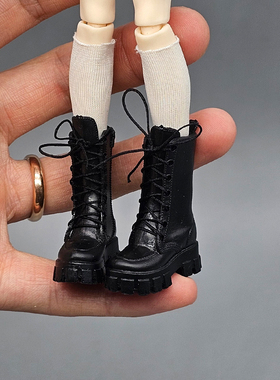 阿巳3高筒靴鞋子bjd娃娃素体12分娃衣配件马丁靴西西里往事娃鞋8