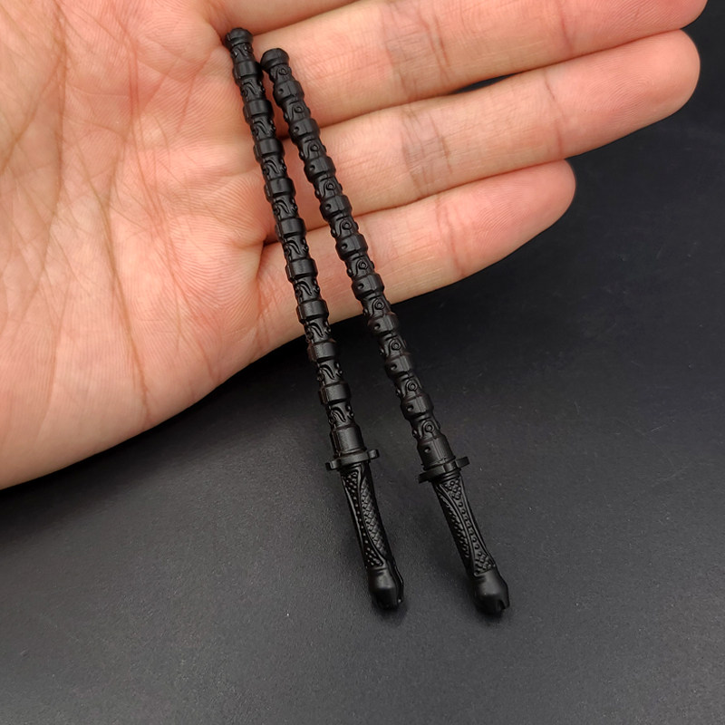 1/6兵人配件ht黑寡妇双鞭武器棍子12寸可动人偶素体手办模型双棍