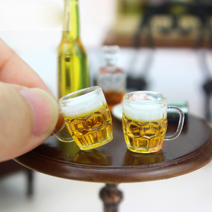 1/12兵人配件figma啤酒杯shf场景扎啤6寸可动人偶手办模型酒杯bjd