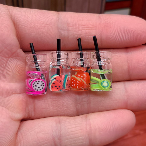 1/6分兵人场景配件bjd迷你吸管饮料水果奶茶ob11微缩手办模型食玩