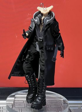 12分阿巳3.0娃衣修罗丸北冥体bjd娃娃素体衣服中长款皮衣风衣大衣