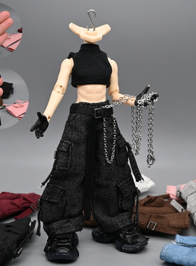 1/12分兵人ob11阿巳妖精体娃衣bjd机能风裤子腰带6寸机娘素体配件