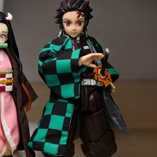 SHF鬼灭之刃灶门炭治郎衣服披风1/12兵人素体和服羽织diy布衣配件