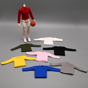 1/12兵人衣服配件男素体6寸手办模型潮流人偶长袖t恤卫衣打底娃衣