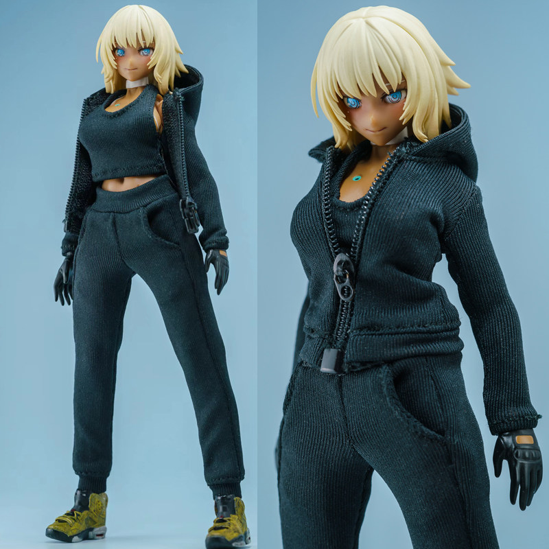 1/12兵人衣服配件shf卫衣卫裤背心6寸figma女素体运动服套装外套