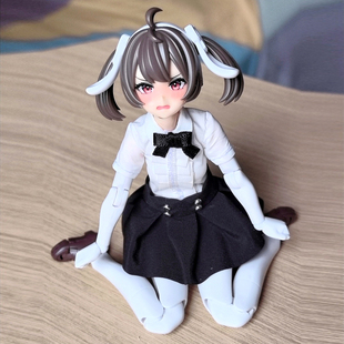 1/12兵人衣服配件女神装置枪手衬衣百褶裙学生装6寸机娘素体服饰