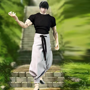 1/12兵人衣服配件romankey咒术回战伏黑甚尔T恤裤子6寸男素体布衣