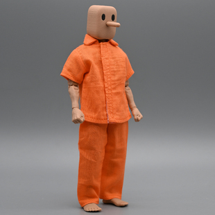 1/12兵人衣服配件mezco小丑囚服囚衣6寸人偶shf蚂蚁素体囚犯制服