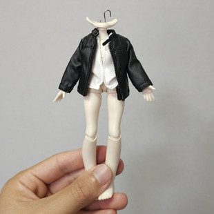 12分一万次出逃计划娃衣bjd素体明月米甜体短款皮衣夹克辣妹外套