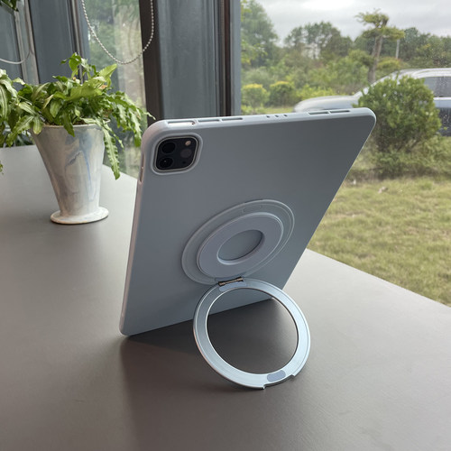 适用ipadAir平板保护套A2898金属磁吸支架A2899旋转A2900轻薄A2902/A2903全包11/13寸tpu蓝色A2904全包air壳