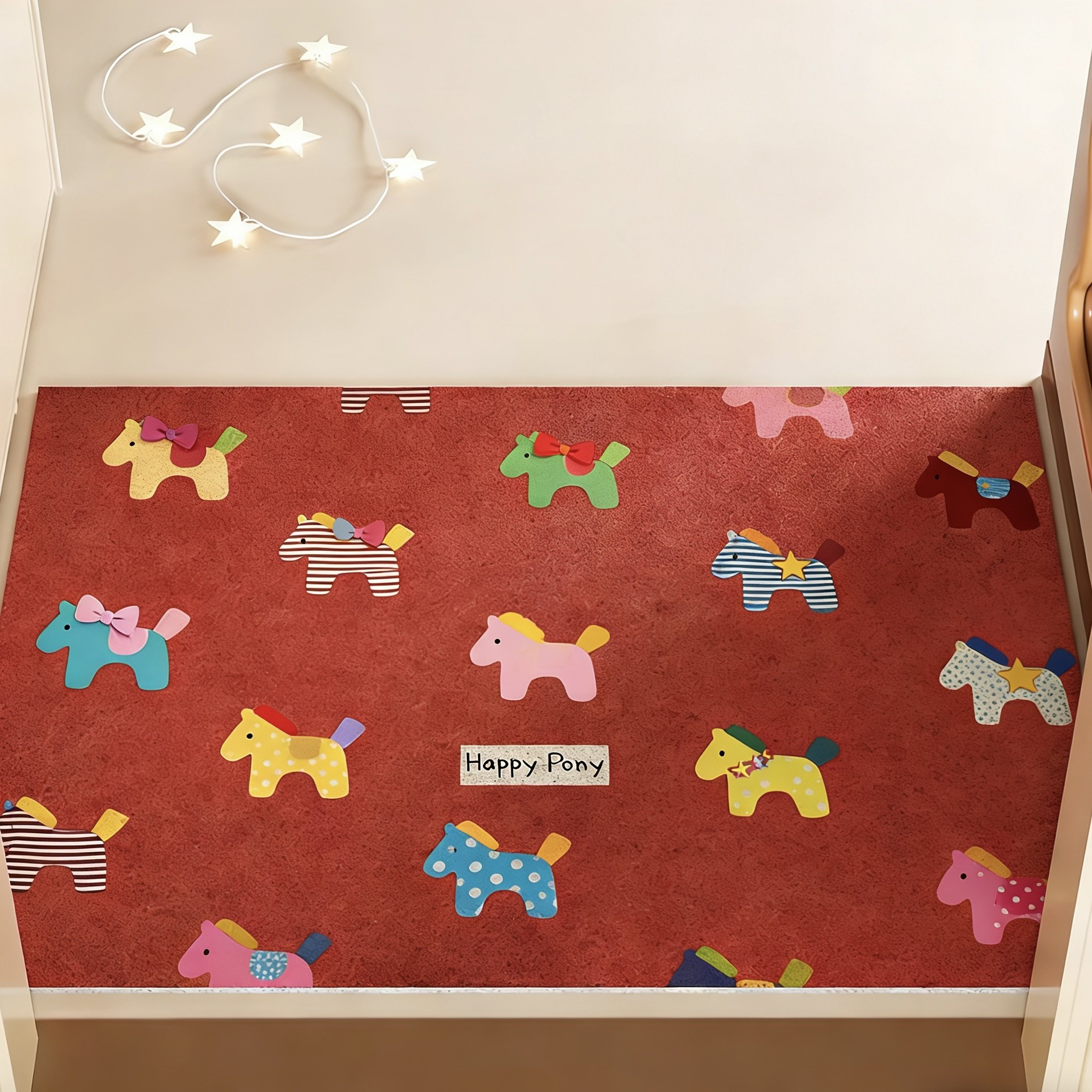 新年小马丝圈入户门垫喜庆红色大吉玄关脚垫刮泥蹭土地垫耐脏加厚,居家布艺,入户地垫,淘宝优惠券,粉丝福利购,淘宝优惠卷