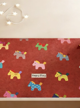 新年小马丝圈入户门垫喜庆红色大吉玄关脚垫刮泥蹭土地垫耐脏加厚