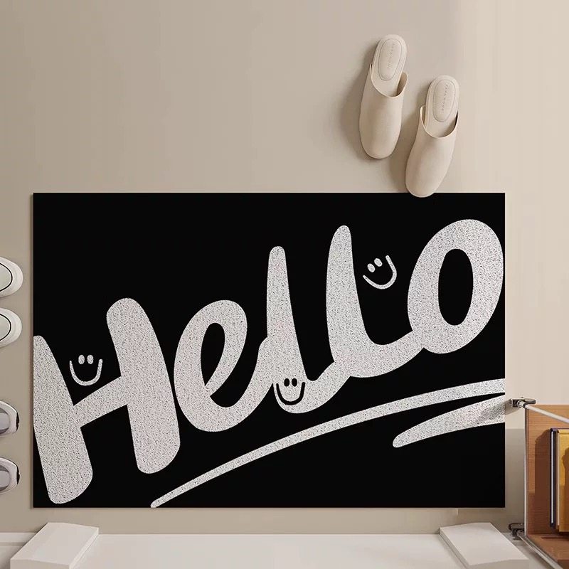 创意黑色HEELO入户丝圈地垫玄关除尘家用可裁剪防滑门垫耐脏 加厚,居家布艺,入户地垫,淘宝优惠券,粉丝福利购,淘宝优惠卷