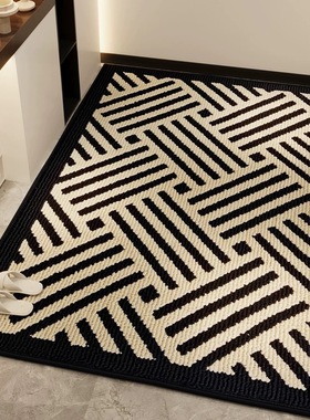 轻奢黑色入户地毯新款耐脏玄关门垫家用大门口垫子真防水防污加厚