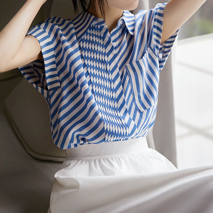 杭州艾尤特丝服饰女神款高端真丝衬衫 女式条纹衬衣 2025女装