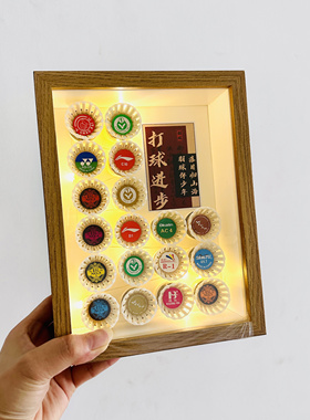 羽毛球花相框发光摆件成品网红创意礼品送男女朋友生日礼物纪念品