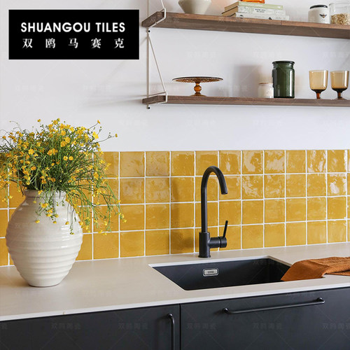 双鸥咖啡厅中古厨房手工砖马赛克