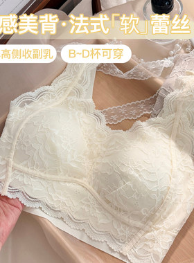 法式蕾丝内衣女性感纯欲大码美背