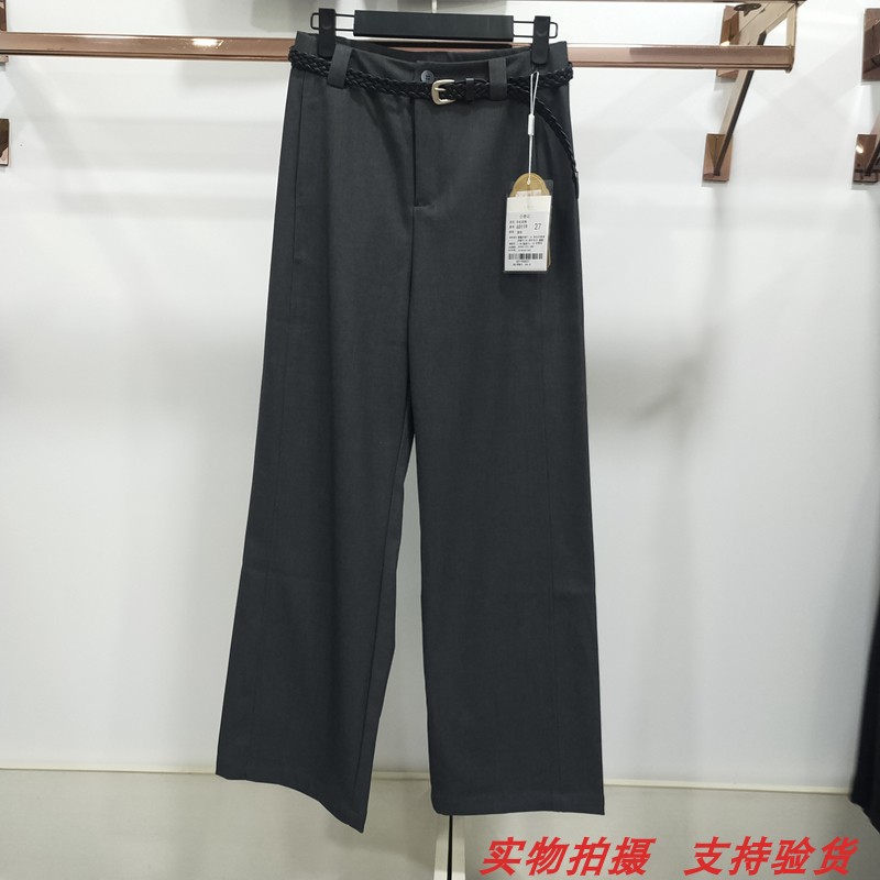羊毛西裤休闲高腰直筒裤减龄