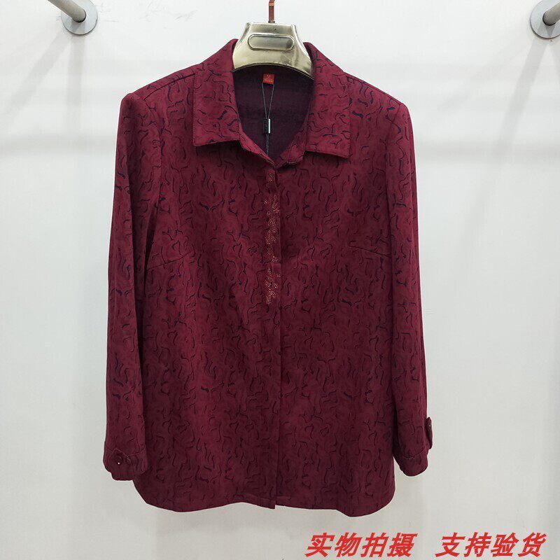 季新款妈妈衬衣上衣奶奶开衫