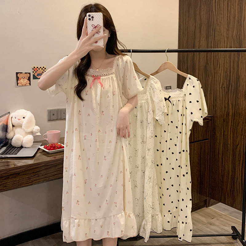 云朵棉夏季甜美公主短袖睡裙女