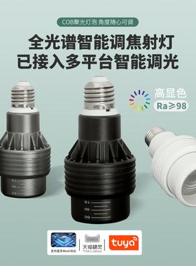 PAR20蓝牙mesh智能射灯餐厅光源可调焦聚光灯高显指E27智能灯泡