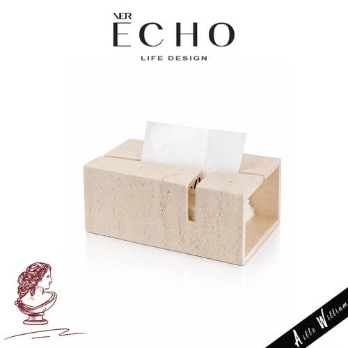 ECHO高档洞石纸巾盒桌面抽纸盒