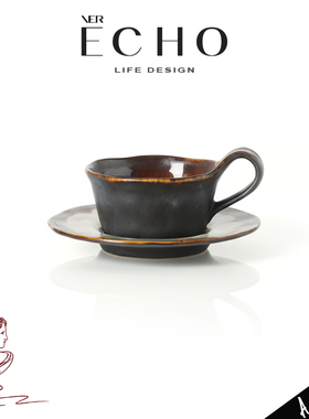 ECHO丨昭和 AGS复古窑变陶瓷咖啡杯碟精致牛奶杯拿铁杯子下午茶杯