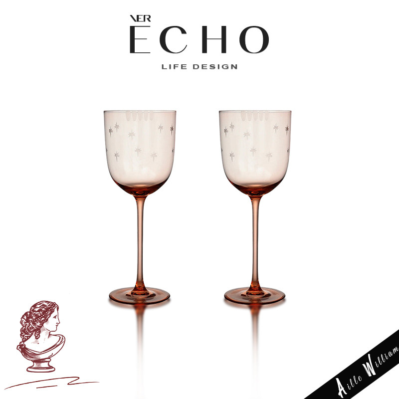 ECHO丨秋星 DGSU中古杯酒杯高脚杯玫瑰粉水晶,餐饮具,甜酒/香槟杯,淘宝优惠券,粉丝福利购,淘宝优惠卷