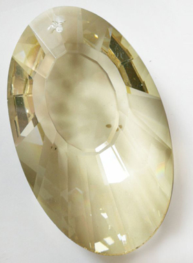 高亮度一级K9玻璃材料金黄色椭圆形单孔耳环水晶吊坠灯饰灯具配件