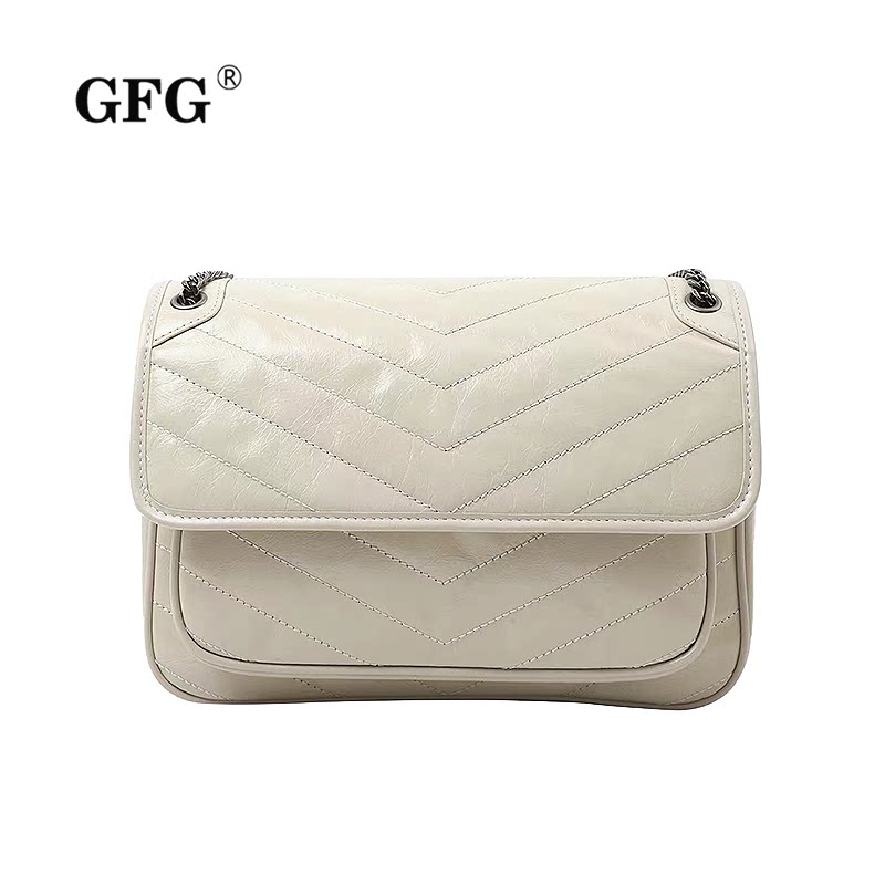 gfg-522099 头层油蜡牛皮真皮大号niki斜挎包链条包流浪包菱格包