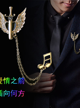 韩版音符宝剑天使翅膀潮女水晶