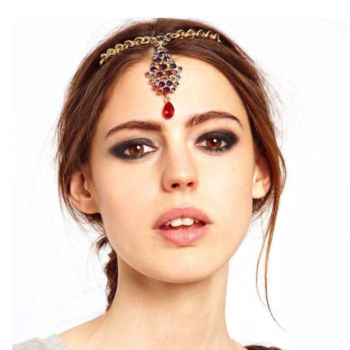 bride Frontlet green Rhinestone barrette Hairdressing India Eyebrows fall classical Headdress Word folderin the Accessories/Fashion Jewelry, Hair Accessories  category - from Buy2taobao.com to provide professional Taobao agent buy service