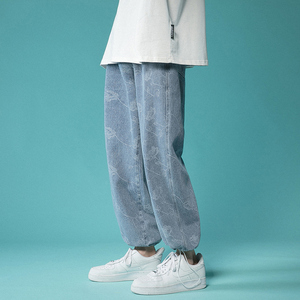 2021新士宽松男牛仔裤男潮束流脚休闲大码裤子XZ214-8 204-P55图片