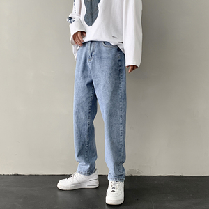 秋季牛仔裤九分裤宽松直筒简约百搭裤子潮XZ214-8 101-P40 控59图片