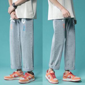 港风印花休闲裤宽松牛仔裤XZ214-8 906-P45图片