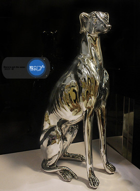 出口欧美现代别墅客厅电镀意大利灵缇格力猎犬坐式落地品质摆件