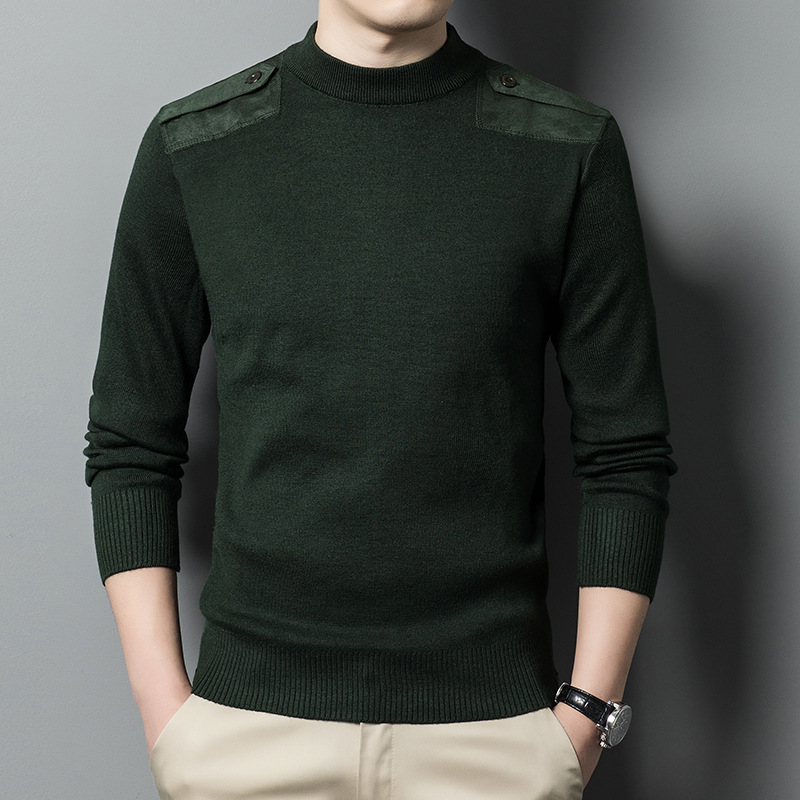 贴布保安冬季户外军训保暖毛衣男女通用羊毛衫防寒劳保防风针织衫