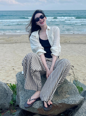 云南三亚旅游穿搭海边度假拍照沙滩连衣裙泰国多巴胺休闲套装超仙