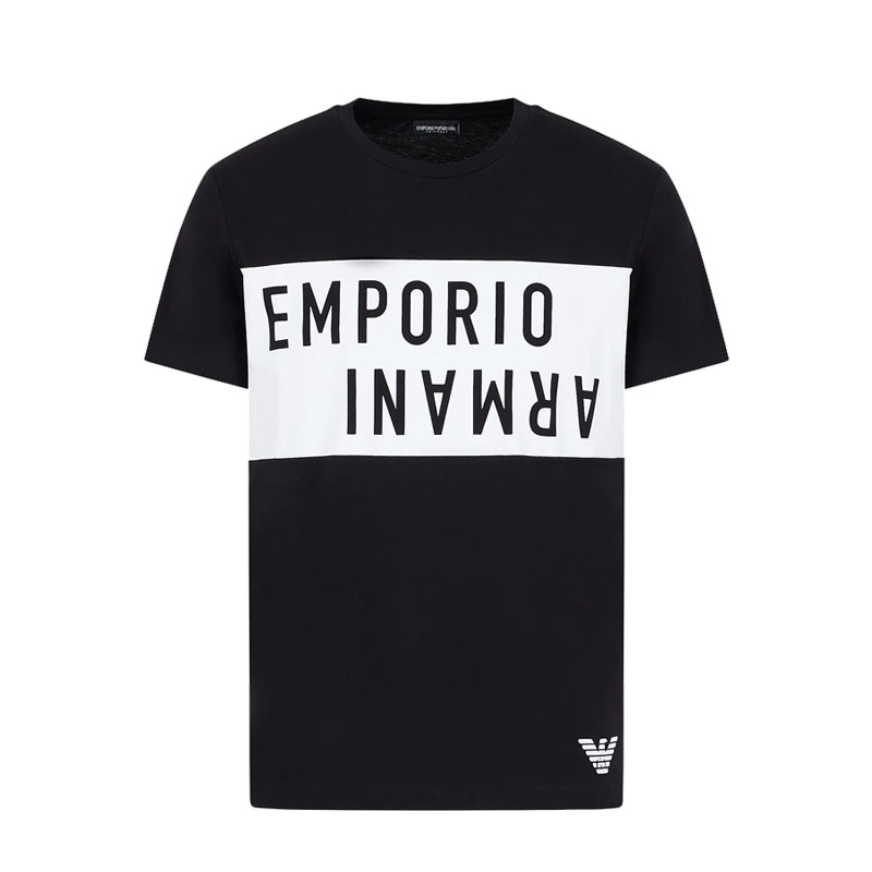 EMPORIO ARMANI/阿玛尼EA7系列24年夏季新品时尚拼接短袖T恤青年