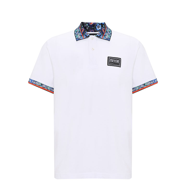 VERSACE JEANS/范思哲22年春夏新品男士短袖POLO衫72GAGT08 CJ01T