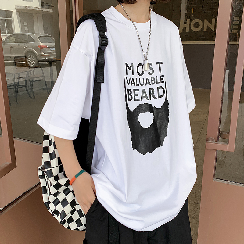 2021夏季新款寬鬆印花短袖男女寬鬆情侶T恤