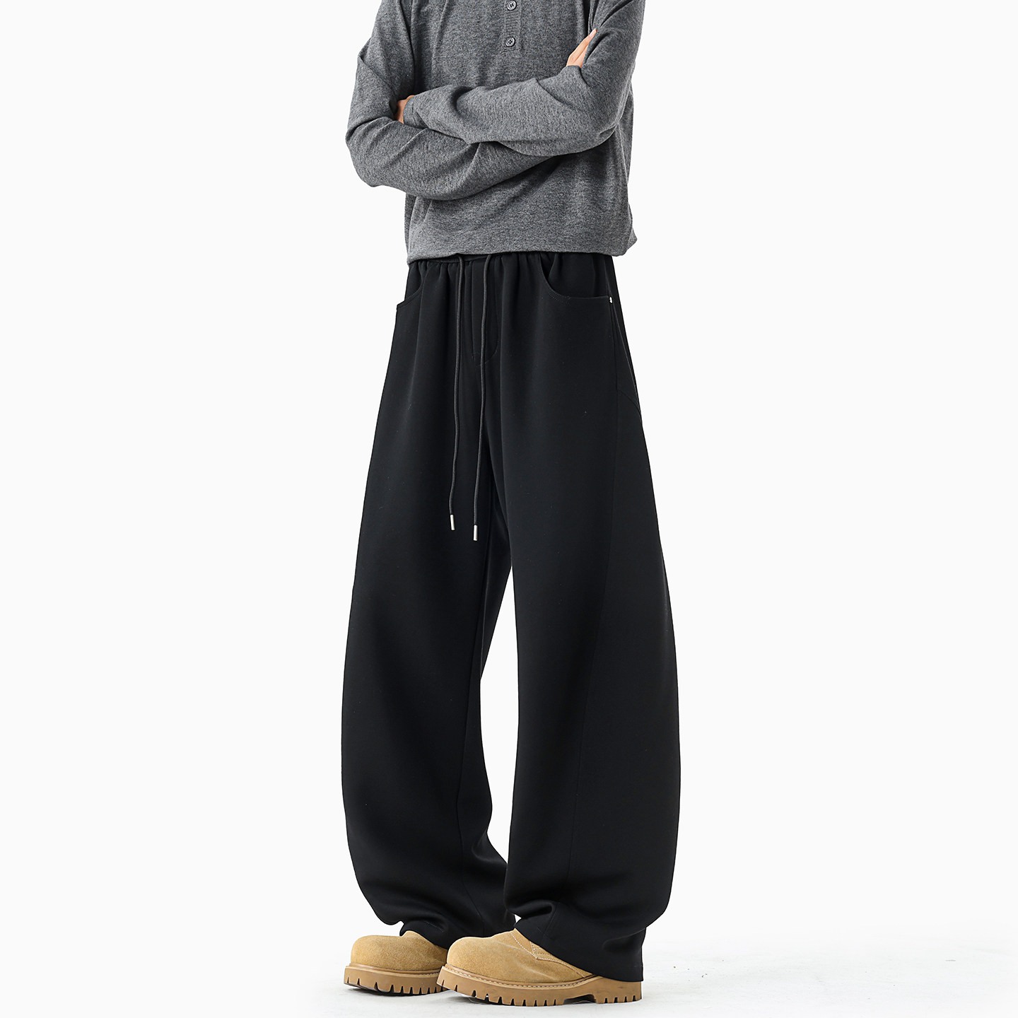 华棉弯刀重磅卫裤男春季宽松大码休闲裤新款美式潮牌阔腿直筒裤子,男装,卫裤,淘宝优惠券,粉丝福利购,淘宝优惠卷