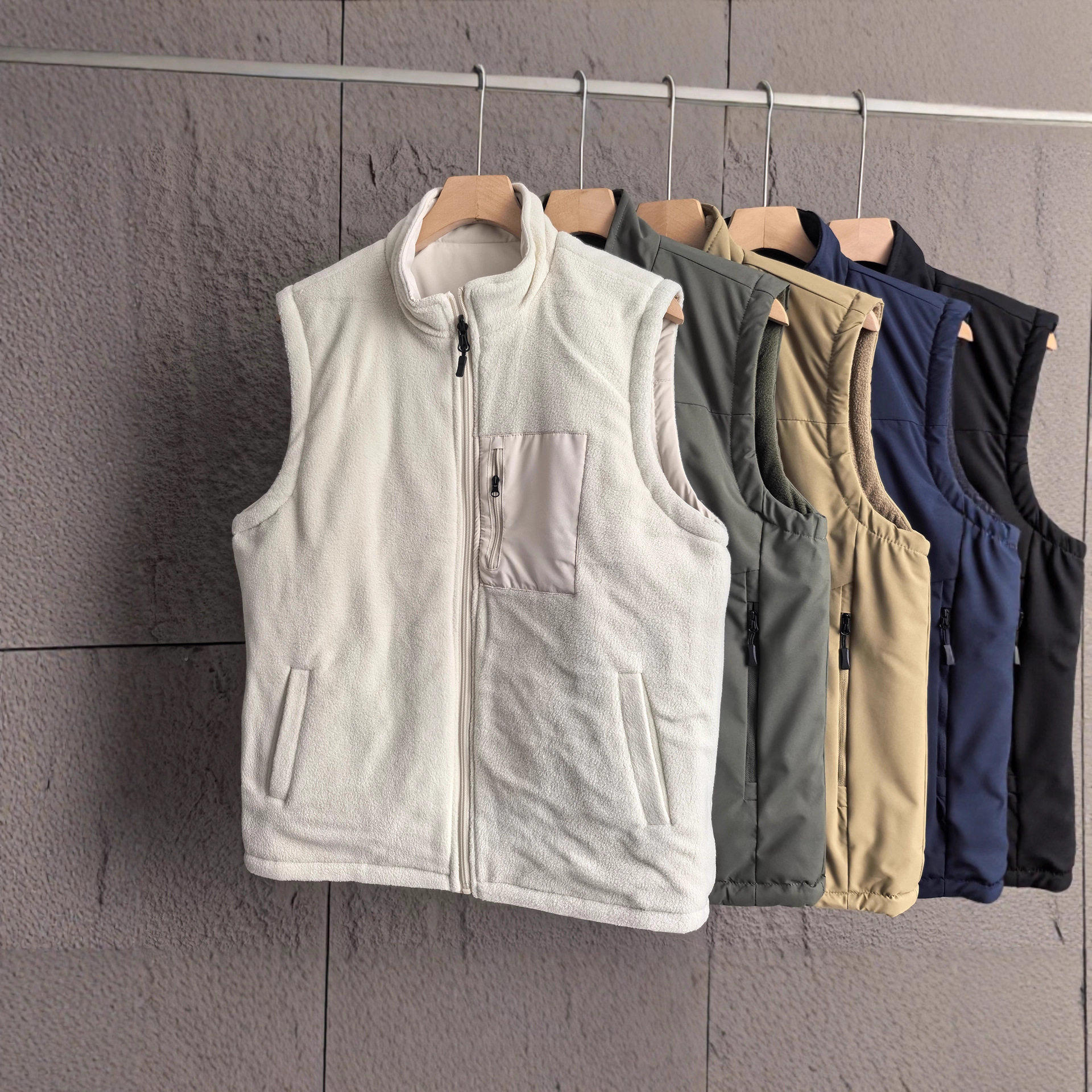 双面穿马甲男休闲立领背心摇粒绒加厚保暖马夹外套男2025秋冬新款,男装,常规马甲,淘宝优惠券,粉丝福利购,淘宝优惠卷