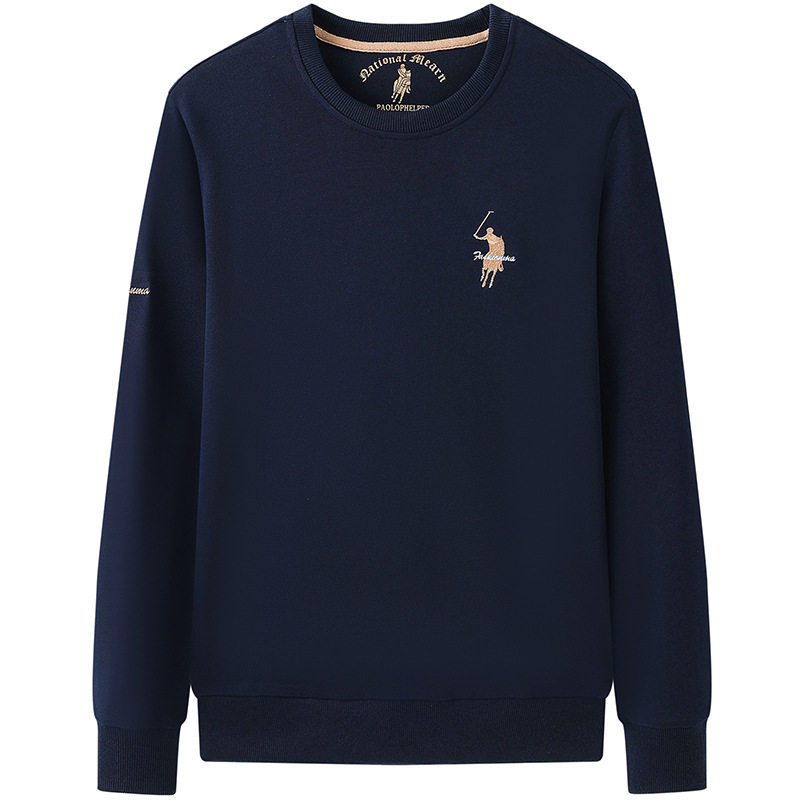 品牌保罗男卫衣春秋纯棉圆领套头衫时尚休闲宽松长袖T恤男装大码