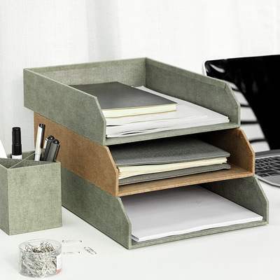 Handler北欧办公桌面a4文件多层托盘收纳盒文件架置物架信盘组合