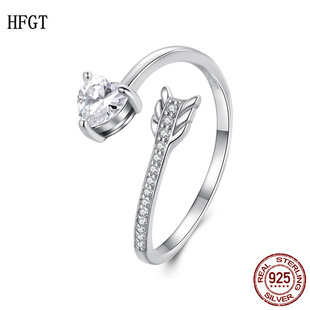 925纯银新款网红ins一箭穿心开口戒时尚高端个性指环女高级轻奢